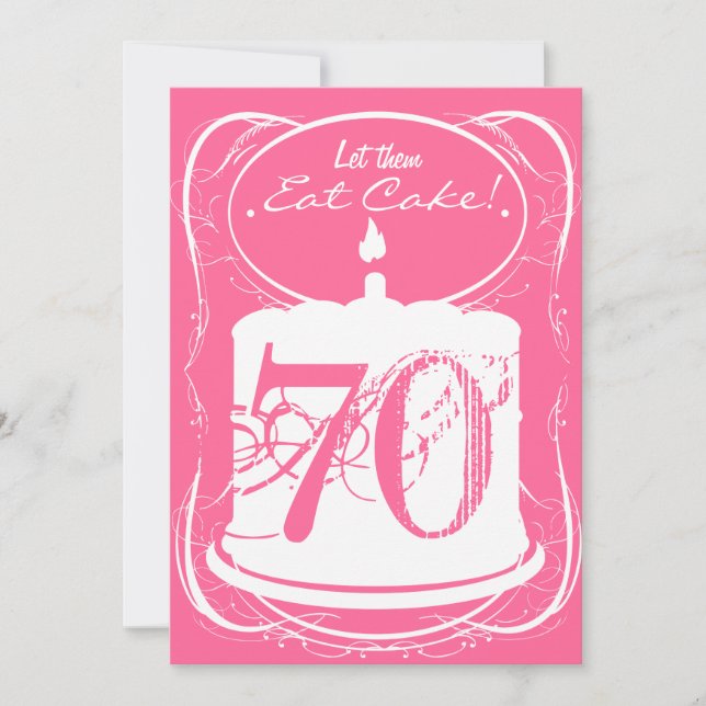 Ät Cake Drink Margaritas 70:e födelsedagsinbjudan Inbjudningar (Framsida)