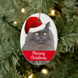 Ät Cat, Personlig på torsk Julgransprydnad Keramik