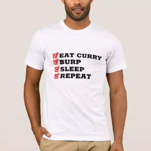 Ät Curry Burp-viloläge Repeat - Ljuny Gift Desi T Shirt