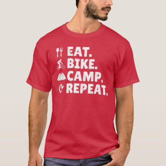 Ät Cykel Camping Upprepa Gruscykel Bikepacking T Shirt