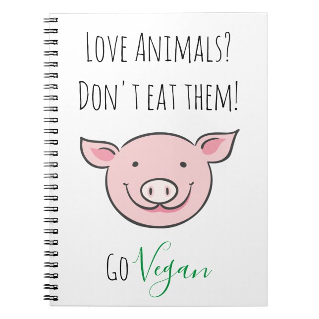 Ät dem inte Vegan med söta tecknader Anteckningsbok (Framsidan)
