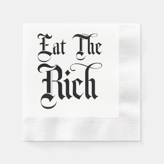 Ät den Rik som är myntad cocktail Napkin Pappersservett (Framsidan)
