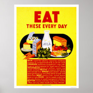Ät dessa varje dag 1942 WPA Poster