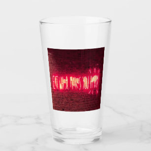Ät det som får dig att skriva på lycklig Neon Glaskopp