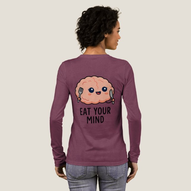 Ät din minushållare - Cute Brain T Shirt (Hel baksida)