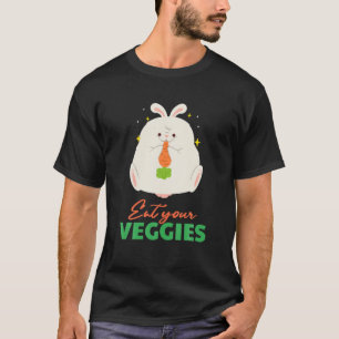 Ät din Veggies-kanin Vegan Vegetable Grönt Orga T Shirt