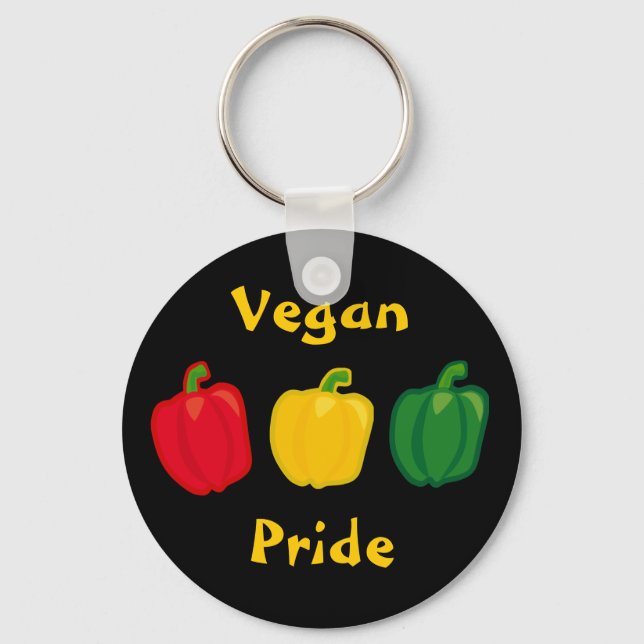 Ät din Veggies Peppers Vegan-Pridets nyckelkedja Nyckelring (Framsida)