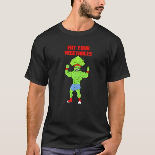 Ät dina grönsaker Broccoli Weightlyftande Gym Str T Shirt (Framsida)