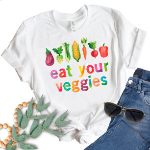 Ät dina grönsaker Vattenfärg i regnbågens färger T Shirt