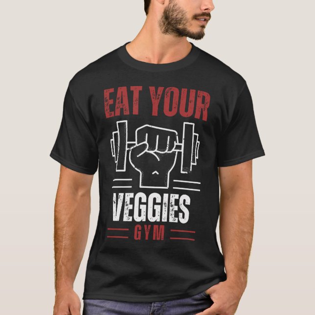 Ät dina grönsaker - Vegan - Träning - Gym - T Shirt (Framsida)