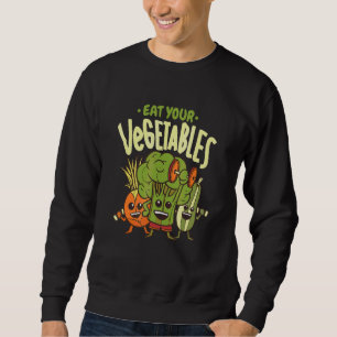 Ät dina grönsaker Vegan Vegetarisk Grönsak Lång Ärmad Tröja