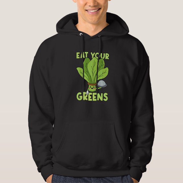 Ät dina Gröntar Kale Spinach Hoodie (Framsida)