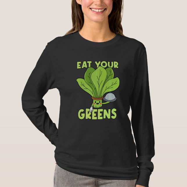 Ät dina Gröntar Kale Spinach T Shirt (Framsida)