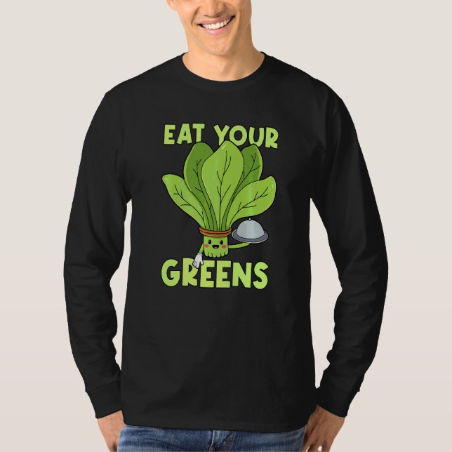 Ät dina Gröntar Kale Spinach T Shirt (Framsida)