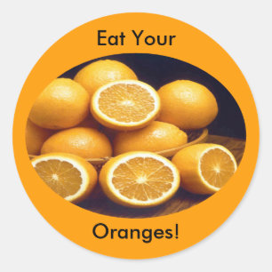 Ät dina Orangar Runt Klistermärke