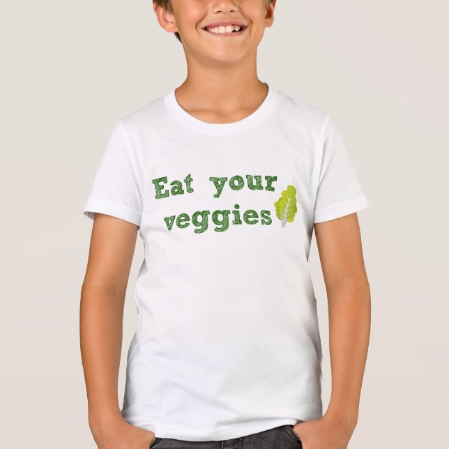 Ät dina Veggies Barn T-Shirt (Framsida)
