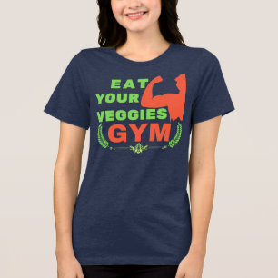 Ät dina veggies vegan-träningshögats motivation t shirt