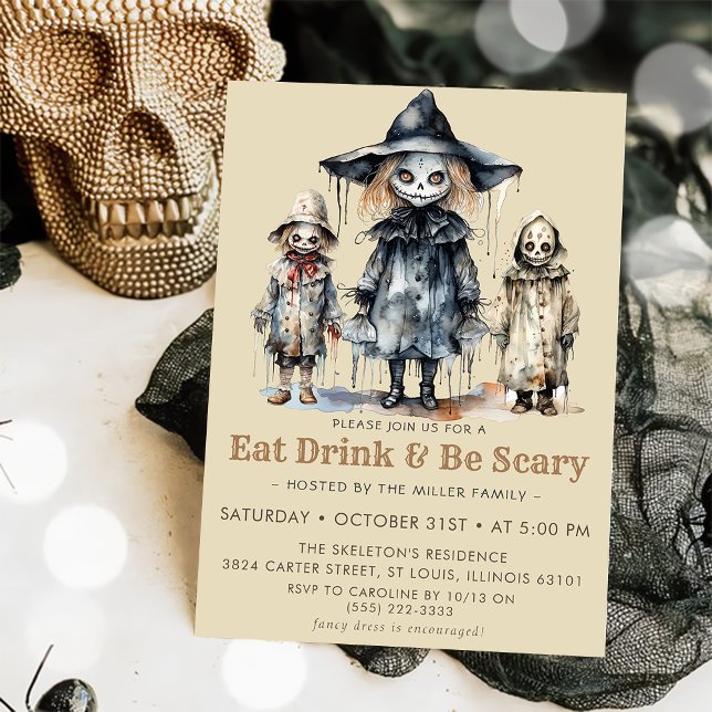 Ät Dink och be Scary Halloween fest Inbjudningar (Skapare uppladdad)