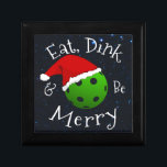 Ät Dink och Bli God jul Pickleball Minnesask<br><div class="desc">Eat Dink och Be God jul Pickleball Santa Hat gör en underbarare gåva till pickleball-spelaren i ditt liv.</div>