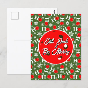 Ät Dink och vara Merry Red Grönt Ho Ho Ho Pickleba Vykort