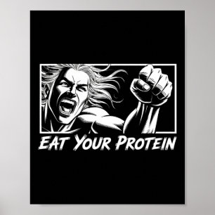 Ät Ditt Protein Anime Gym Manga Kroppsbyggande Fit Poster