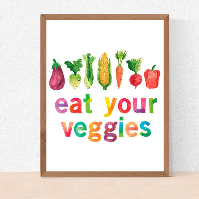 Ät ditt Veggies Rainbow Färg Healthy Child Poster (Skapare uppladdad)