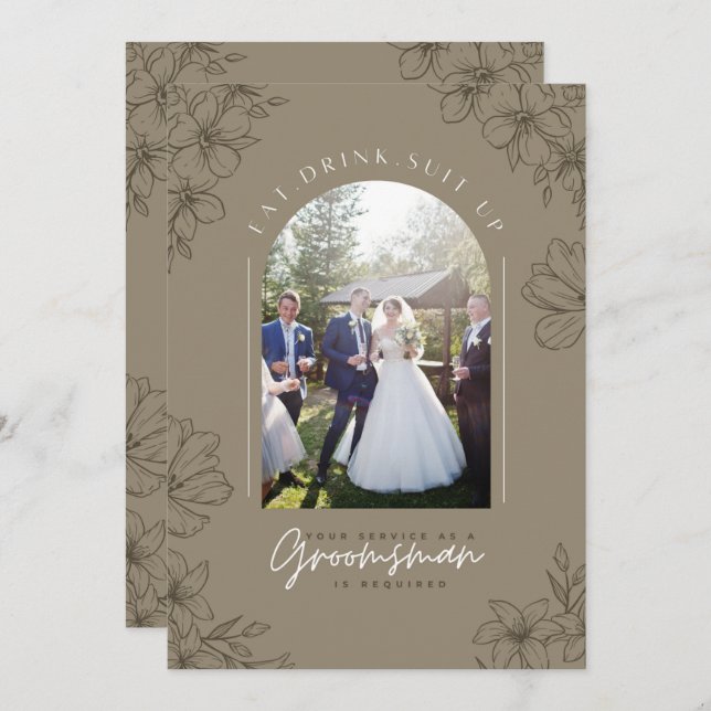 Ät Drick Klä Upp - Bröllopstjänst Krävs  Inbjudningar (Fram/baksida)