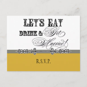 Ät, drick n Hämta gift, OSA Response Postcard Inbjudan Vykort