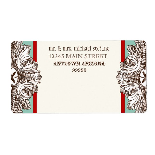 Ät, drick och få gifta matchande Adressetiketter Fraktsedel (Framsidan)