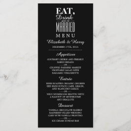 Ät, drick och gift Bröllop Menu Meny