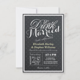 ÄT Drick och gift Svart och vitt Polka dots Inbjudningar