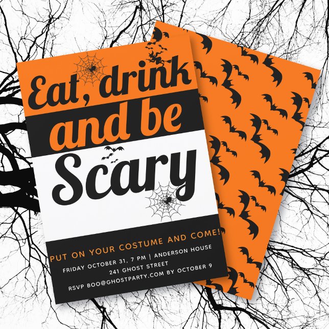 Ät, drick och läsk Halloween fest Inbjudningar (Skapare uppladdad)