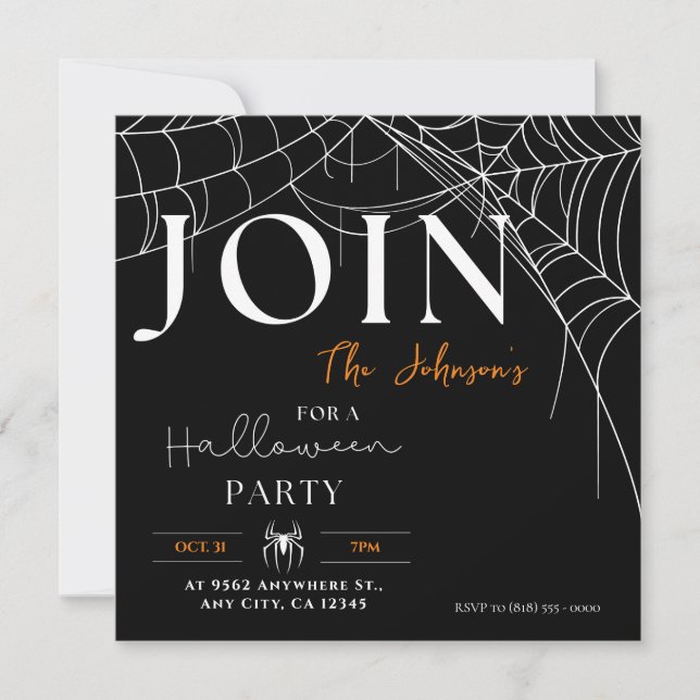 "Ät, drick och skaka om" Halloween fest Inbjudningar (Framsida)