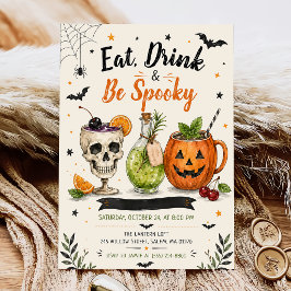 Ät Drick och Skräckinjagande Halloweenfest Inbjudningar
