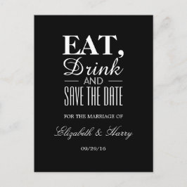 Ät, drick och spara Bröllop Meddelande Vykort