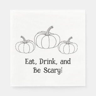Ät, drick, och var försiktig! Pumpkin Halloween Na Pappersservett