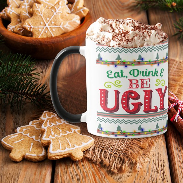 Ät, drick och var ful jultröja mugg (Coffee, cocoa, or whatever gets you through ugly sweater season.)
