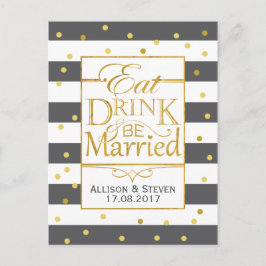 Ät, drick och var gift design inbjudan vykort