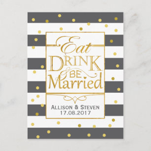 Ät, drick och var gift design inbjudan vykort