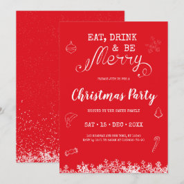 Ät, drick och var glad julfestinbjudan inbjudningar