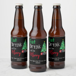 Ät, drick och var glad ölflaska etikett