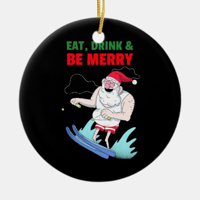 Ät, drick och var God jul Julgransprydnad Keramik (Framsidan)