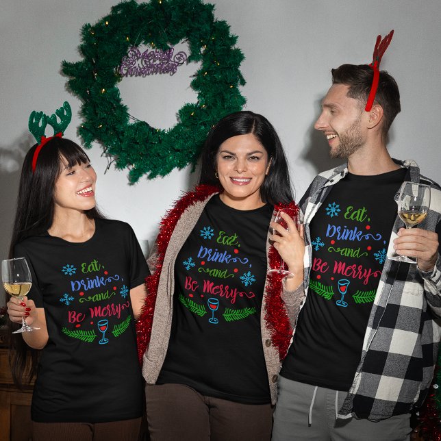 Ät, drick och var god, jultid, Helgdag, ZSSPG T Shirt (Eat, Drink and Be Merry, Christmas Holiday T-Shirt)