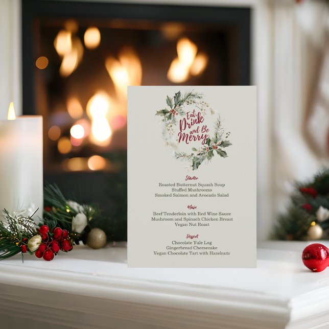 Ät, drick och var god och modern jul meny (Skapare uppladdad)