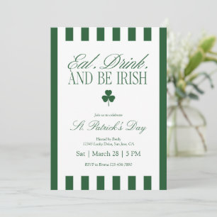 Ät, drick och var irländsk St. Patrick's Day Inbjudningar