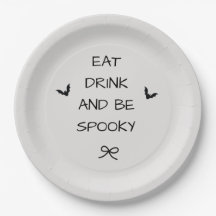 Ät, drick och var kuslig Halloween-tallrik