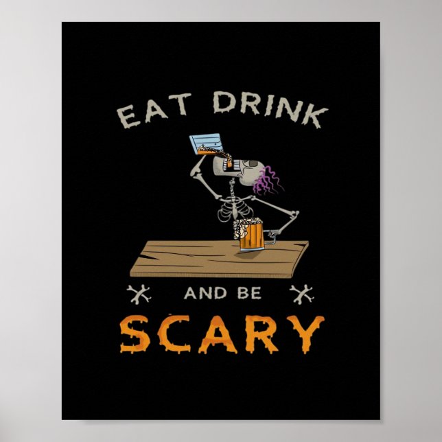 Ät, drick och var läskig estetisk grafik poster (Framsidan)