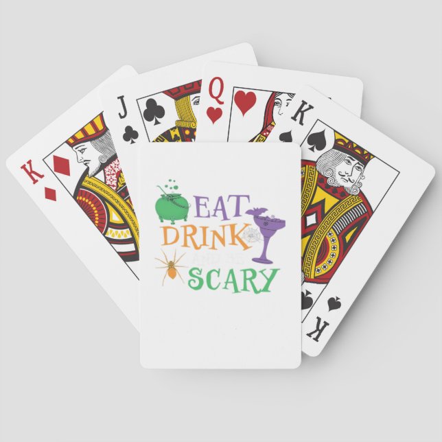 Ät, drick och var läskig Halloween Casinokort (Baksidan)
