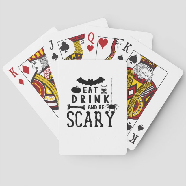 Ät, drick och var läskig Halloween-citat Casinokort (Baksidan)