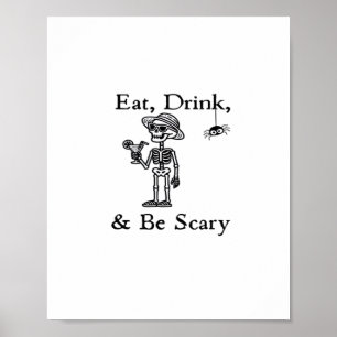 Ät, drick och var läskig Halloween-estetisk stil Poster